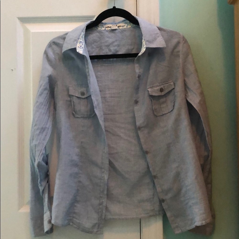 Pinstripe collared button down